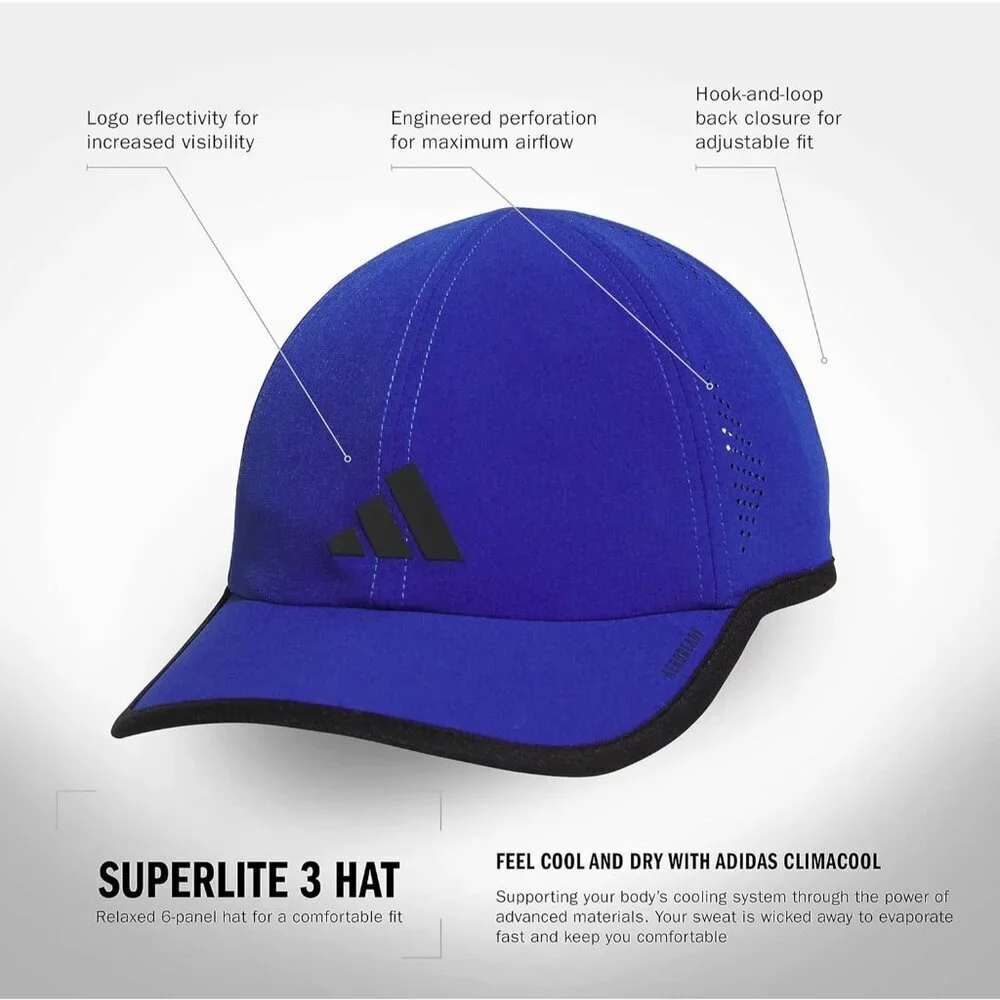 Men's Semi Lucid Blue/black Four Super Lite Hat Running Cap